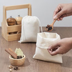 PALTERWEAR 100% Cotton Drawstring Bags 10‑Pack 6x8 Lightweight 70 GSM Muslin Pouch Set | Reusable Gift, Craft, Pantry, Travel Storage | Double Drawstring (Natural Beige, 6 x 8 Inches)