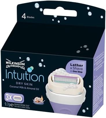 Wilkinson Sword Intuition Dry Skin Razor Blades for Women, Pack of 3