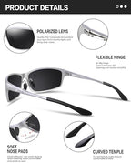 BIRCEN Polarized Mens Sunglasses: UV Protection Sports Shades for Men Women Sport Driving with Al-Mg Frame