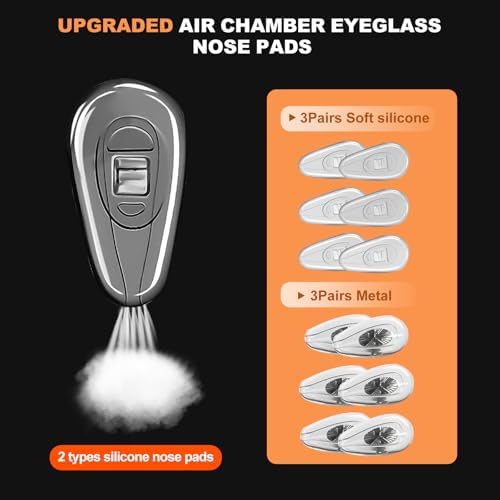Eyeglass Nose Pads, 6 Pairs of Screw-in Thick Silicone Air Chamber Nose Pads, Glasses Repair Kit with Screwdriver and Micro Screws