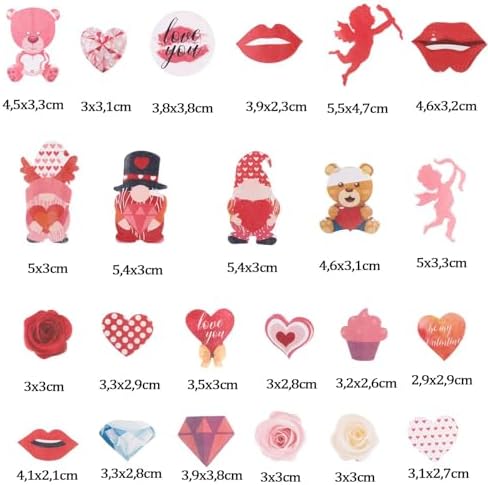 68PCS Edible Cake Cupcake Toppers Happy Valentine's Day Cake Toppers Edible Wafer Paper Cake Decorations for Wedding Engagement Theme Party Suppliers
