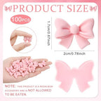 100 Pcs Pink Bowknot Cupcake Toppers Glitter Pink Bow Cake Picks Bridal Engagement Wedding Princess Cupcake Toppers for Birthday Party