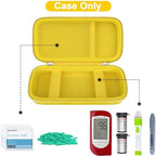 Canboc Diabetic Supplies Case, Carrying Organizer for Glucose Meter, Lancing Device, Blood Sugar Test Strips, Lancets, Insulin Pens, Alcohol Wipe and Diabetes Care Accessories, Yellow