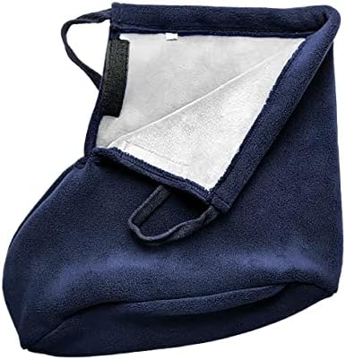 Winter Warm Cast Sock, Thick Fleece Foot Cast Cover - Below the Knee Toe Boot Cover, Protective and Washable Sleeve Wrap, Foot Warmer, Navy Blue