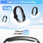 Smart Bracelet for Women, Health Activity Fitness Trackers, 24/7 Heart Rate, Blood Oxygen & Stress Monitor, 24H Sleep Tracker, Smart Wristband with Free APP 2 Bands, Black