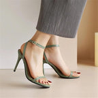 Womens Large Size High Heel Sandals Ankle Buckle Stiletto Open Toe Wedding Party Dress Shoes
