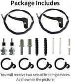 2 Set Brake Handle with 54'' Cable，Adjustable Wheel Lock Brakes，Replacement for 4-Wheel Folding Rollator/Rolling Walker/Wheelchair/Mobility Knee Walkers