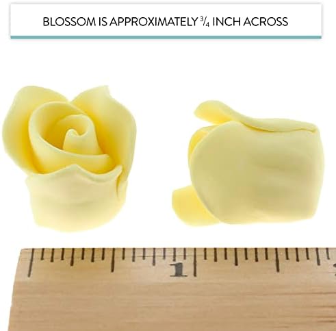 Global Sugar Art Rose Sugar Cake Flowers, Yellow, Unwired Very Small, 18 Count by Chef Alan Tetreault.