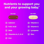 One A Day Men's & Women's Pre-Pregnancy Multivitamin Softgel including Vitamins A, Vitamin C, Vitamin D, B6, B12, Folic Acid & more, 30+30 Count, Supplement for Before, During, and Postnatal