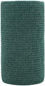 4 Inch x 6 Pack Vet Wrap Adhesive Bandages - 5 Yards Self Adherent Cohesive Wrap - Non Woven Sports Medical Athletic Bandage for Ankle, Wrist, Sprains Dark Green