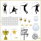 28PCS Volleyball Cake Decorations Volleyball Cake Topper Sports Ball Cake Toppers Baby Shower Birthday Party Supplies