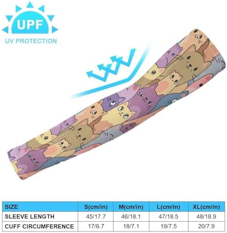 Thumb Hole Cooling Arm Sleeves, Ice Silk UV Blocking Compression Sleeves for Men Women Outdoor Sports