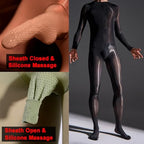 LESOYA Men's Long Sleeve Oil Shiny Bodystocking Glossy Bodysuit Catsuit Full Body Stocking for Women