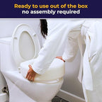 AquaSense 4-Inch Portable Toilet Seat Riser - Elevated Toilet Seat for Seniors - Easy Installation - Sturdy Non-Skid Design - Fits Round Toilets - Post-Surgery & Mobility Aid
