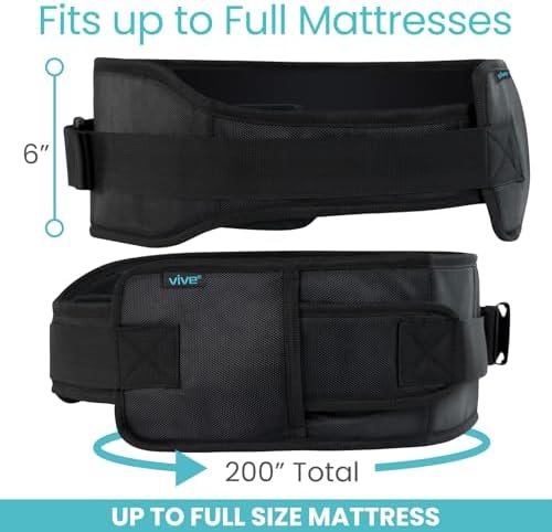 Vive Bed Restraints for Elderly Dementia Patients - Safety Belt for Wheelchair & Bed - Fall Prevention Device for Seniors - Adjustable Strap and Cushioned Waist Belt for Hospital Caregivers