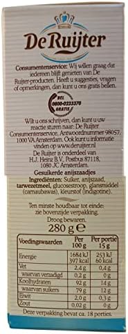 De Ruijter Anise Sprinkles (Muisjes), Blue & White, 280 Gr (9.9 Oz), 1 Box
