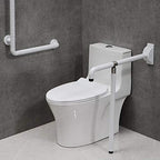 Wall to Floor Folding Toilet Grab Bar, Bathroom Handrails with Supporting Legs, for Elderly Disabled Handicap, White/Yellow (26inch/30inch)
