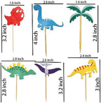 Dinosaur Cupcake Toppers,24 PCS Dino Cupcake Toppers,Dinosaur Cake Topper,Dino Cake Topper,Dinosaur Cake Decorations