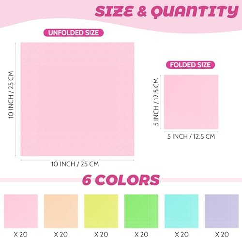 Resinta 120 Pieces Cocktail Napkin Pastel Rainbow Paper Napkins Beverage Luncheon Paper Napkins 2 Ply for Party Favors, 6 Colors