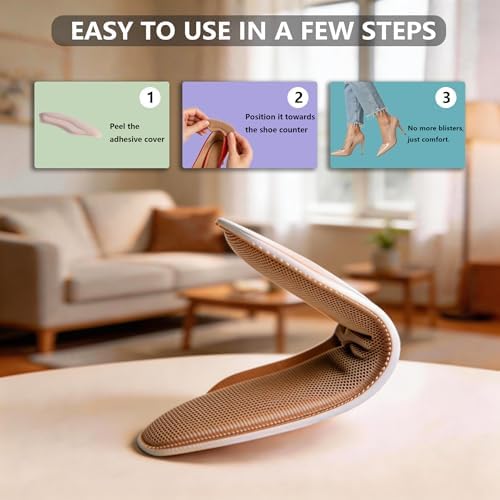 Heel Pads for Shoes, 12Pcs(6 Pair) Heel Grips Liner Cushions Inserts for Loose Shoes Women and Men