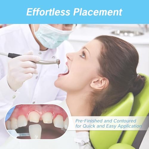 100 PCS Temporary Crowns for Teeth Dental Crown Kit with Molar Caps Tooth Veneers Snap On Tooth Covers for Adults Repair Broken Teeth Cap Kit for Anterior Posterior Use