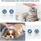 Upgraded Handheld Pet Massager for Dogs and Cats, Electric Cat Dog Massager, with 4 Rotatable Massage Heads, Three Modes, for Relieving Tight Stiffness Muscles, Promote Bonding