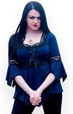 Dare to Wear Renaissance Corset Top: Victorian Gothic Boho Women's Peasant Festival Fair Cosplay Lace Blouse