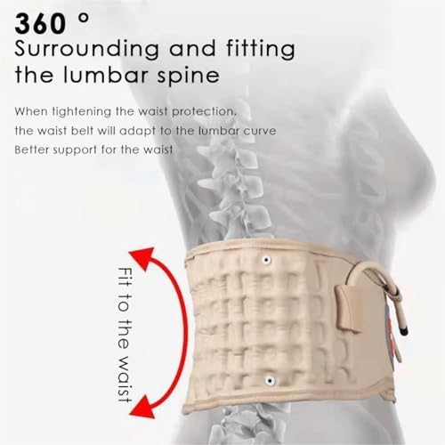 Decompression Back Belt Inflatable Waist Brace - Lumbar Support Belt for Men & Women Lower Back Pain Relief, Back Traction Device Fits Waist Size 29-49 Inches