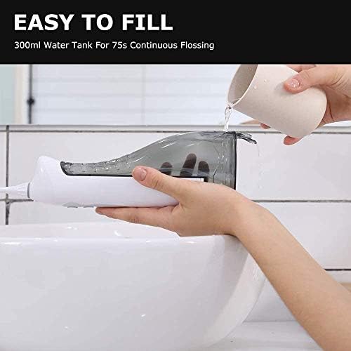 Cordless Dental Oral irrigator, Portable and Rechargeable IPX7 Waterproof Water Flosser for Home and Travel, Braces & Bridges Care, 3 Modes