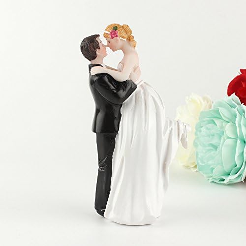 Bride & Groom Wedding Cake Topper, Wedding and Engagement Party Fun Wedding Couple Figurines Decorations Gifts (Groom Lift Bride)