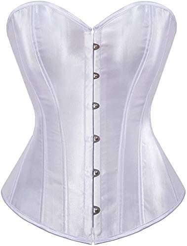 HNGHOU Women's Bustier Corset Top Plus Size Satin Waist Cincher Overbust Bustiers