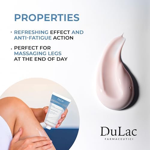 Dulac, Diosmin Legs Gel Cream, Cooling & Refreshing, with Diosmin & Menthol, Horse Chestnut Extract, Butcher's Broom & Red Vine, Fast-Absorbing, Non-Greasy, Daily Leg Care, 5.07 fl oz, Made in Italy