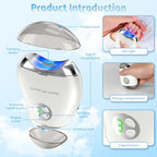 Automatic Electric Nail Clipper, 2 in 1 Baby Nail Trimmer with LED Light & Storage Box, Rechargeable Portable Fingernail Cutter with 3 Speed Gears, Safe Nail File for Babies, Kids, Adults