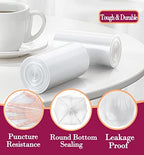 4 Gallon 180pcs Small Clear Trash Bags Strong Clear Garbage Bags, Bathroom Trash Can Bin Liners, Plastic Bags for Office, Waste Basket Liner, Fit 12-15 Liter, 3.5,4,4.5 Gal（Clear 180）