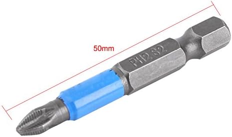 YWBL-WH 10Pcs Per Set S2 PH2 50mm Hex Magnetic Anti Slip Electric Screwdriver Bits Long Electric Cross Drill Bit Kit Impact Phillips Drill Bits Power Tools Cross Head Tool, YWBL-WHdngasf84x1