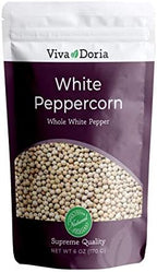 Viva Doria White Peppercorn, Whole White Pepper, 6 Oz For Grinder Refill