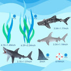 Geyee 18 Pack Shark Cake Toppers for Attack Sea Creatures Decor Shark Figurines Decorations Ocean Theme Cupcake Picks for Birthday Shower Party Favors Supplies