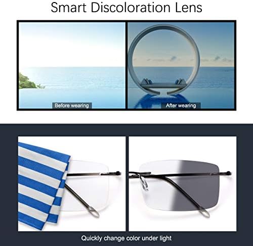 Photochromic Progressive Multifocus Computer Reading Glasses Transition Sunglasses for Men Women Presbyopia Readers
