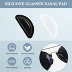 12 Pairs Soft Silicone Adhesive Eyeglass Nose Pads Non Slip with 3.5 Mm/ 0.4 Inch Thickness Air Bag for All Type Full Plastic Frames, Sunglasses, Reading Glasses (Black)