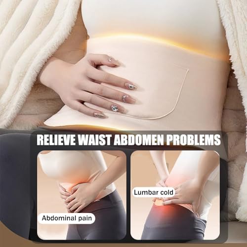 OULIGET Knit Waist Cinchers Abdomen Back Warmer Belt with Pockets Storing Heating Pad,Support Protector Waist Belt
