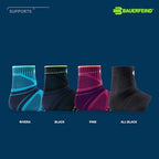 Bauerfeind Sports Ankle Support Dynamic - Ankle Compression Sleeve for Freedom of Movement - 3D AirKnit Fabric for Breathability - Premium Quality & Washable (L, Rivera)