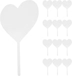 15pcs Clear Heart-shaped Acrylic Cupcake Toppers DIY Blank Party Cake Picks for Birthday Dessert Decoration and Break-resistant Cake Scene Props