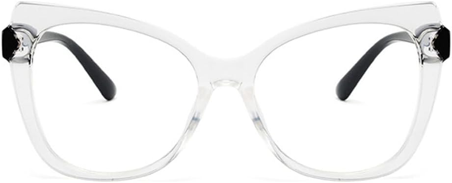 Oversized Cat Eye Reading Glasses for Women, Stylish Blue Light Blocking Computer Reader Anti Eyestrain UV Glare