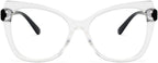 Oversized Cat Eye Reading Glasses for Women, Stylish Blue Light Blocking Computer Reader Anti Eyestrain UV Glare