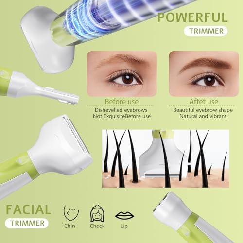 Electric Razor for Women- 4 in 1 Electric Shaver for Women, Wet & Dry Bikini Trimmer and Facial Hair Remover,Eyebrow Razors Nose Hair Trimmer Rechargeable Personal Trimmer Groomer for Body Hair 8868