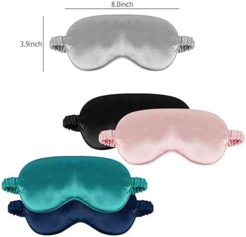 1 Pack Sleep Mask, Silk Eye Mask with Elastic Strap, Breathable Eye Mask for Sleeping,Travel, Girls, Women, Men (Pink)