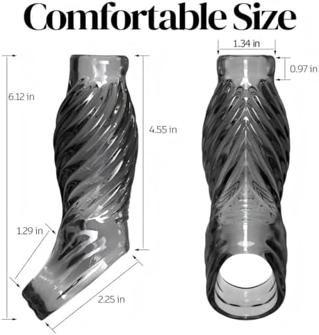 Newly Super Men's Penisen Largement Tool Extendors Sheath for Men Male Enhancement Extension Sleeve Cover (Transparent, 6.2 in)