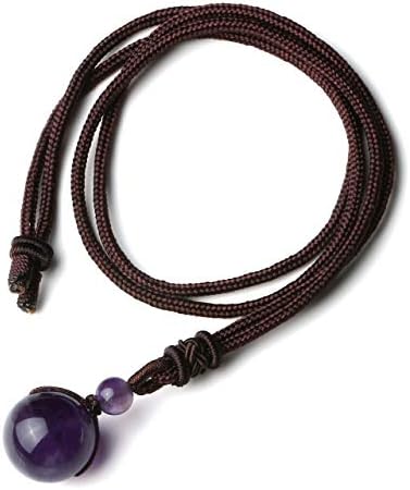 Jovivi Healing Crystals Necklace Natural Tiger Eye Amethyst Lucky Blessing Protection Chakra Beads Stone Pendant for Women Men Adjustable