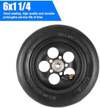6x1 1/4 6x1.25 Tire & Inner Tube & Hub Replacement for Electric Scooter Tire Pneumatic Tires Inflatable Rubber Tyre Wear-Resistant Wheel Replace Parts Black
