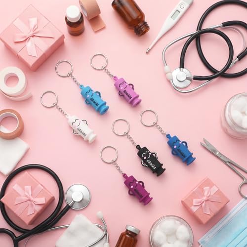 Tondiamo 24 Pcs Ampoule Bottle Opener Keychain Bulk, Nurse Appreciation Gifts Syringe-Shaped Doctor Medication Vial Breaker Tool for Clinicals, Doctor, Nurse Graduation Gift